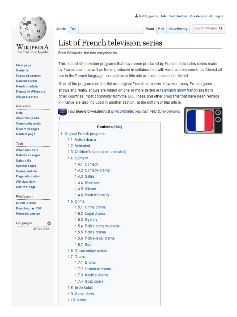 of French Television Series PDF Wikipedia