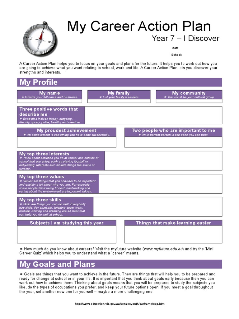 Career Action Plan | PDF | Goal | Behavior Modification