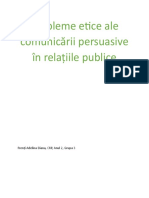 Probleme etice ale comunicării persuasive în relațiile publice