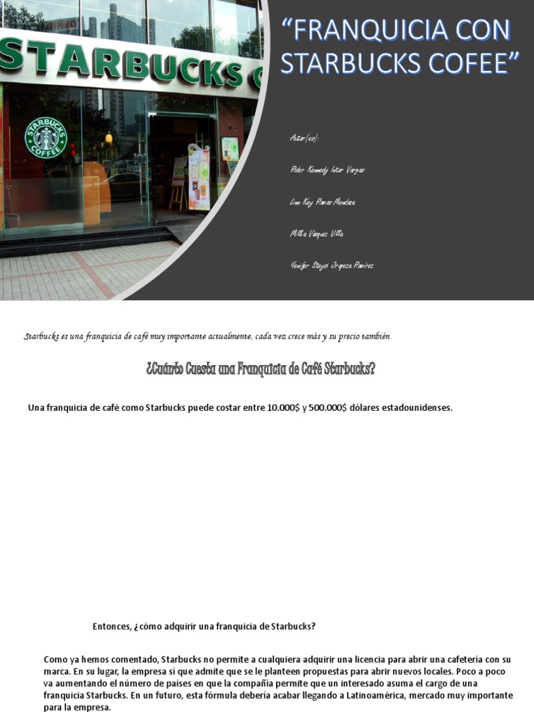 Costo y Requisitos de Franquicia Starbucks | PDF | Starbucks ...