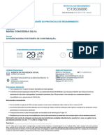 Protocolo de requerimento de aposentadoria por tempo de contribuição