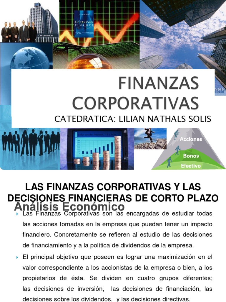 Presentación Finanzas Corporativas | PDF | Corporaciones | Economias