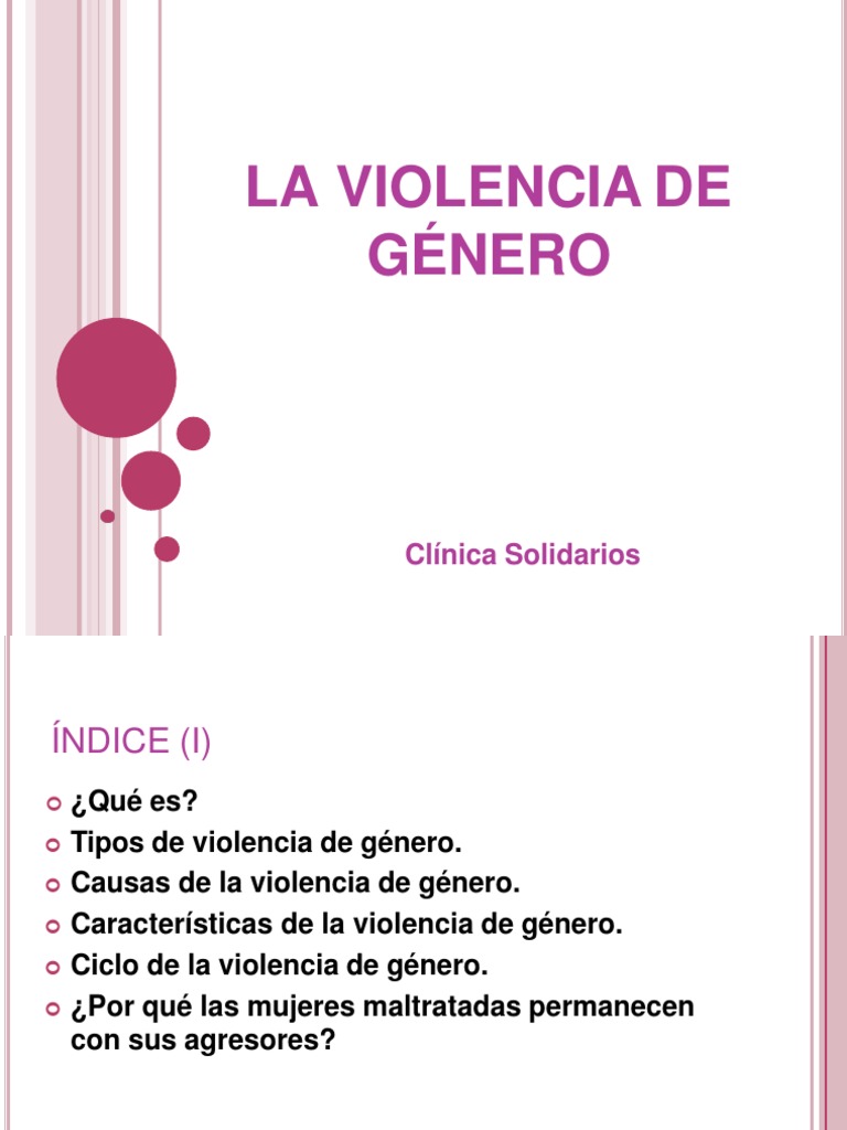 Violencia de Género: Tipos y Causas | PDF | La violencia contra las ...
