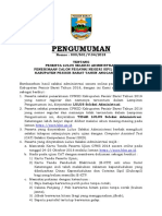 Pengumuman Seleksi Administrasi Kab Pesisir Barat