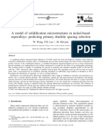 A model of solidification microstructures in nickel-based