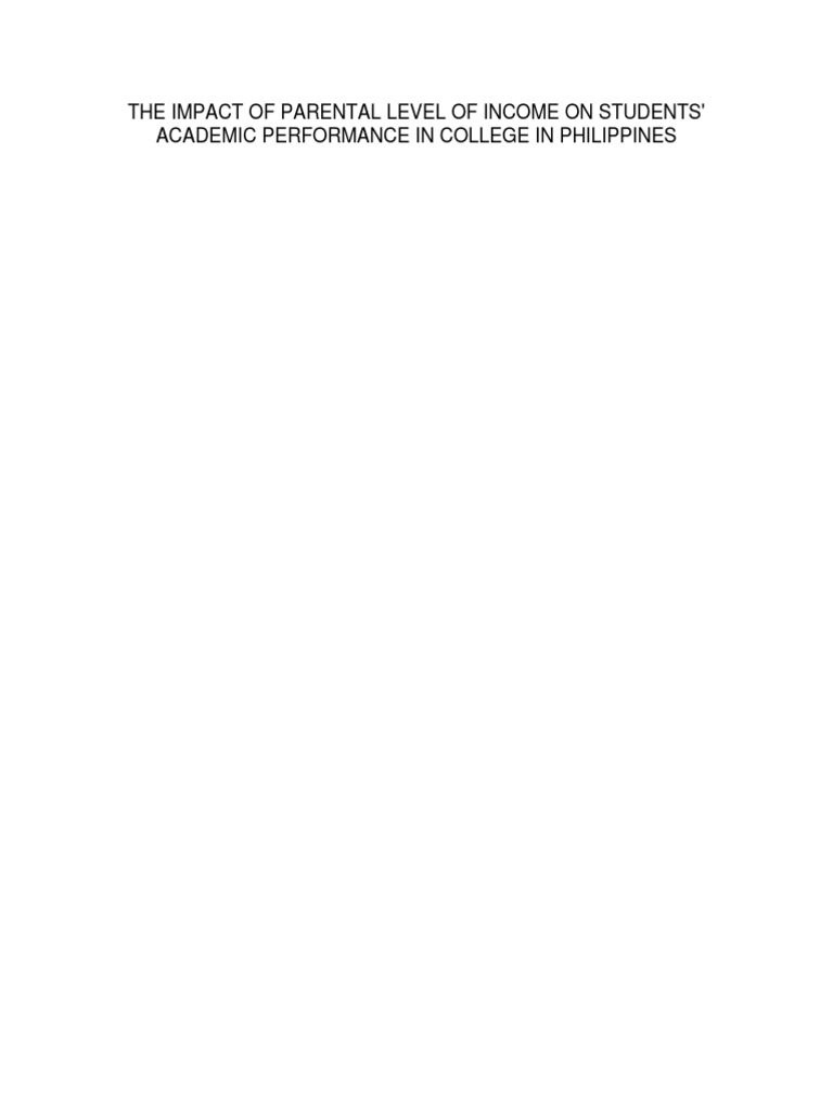 Impact of Parental Income on Academic Success | PDF | Homework ...