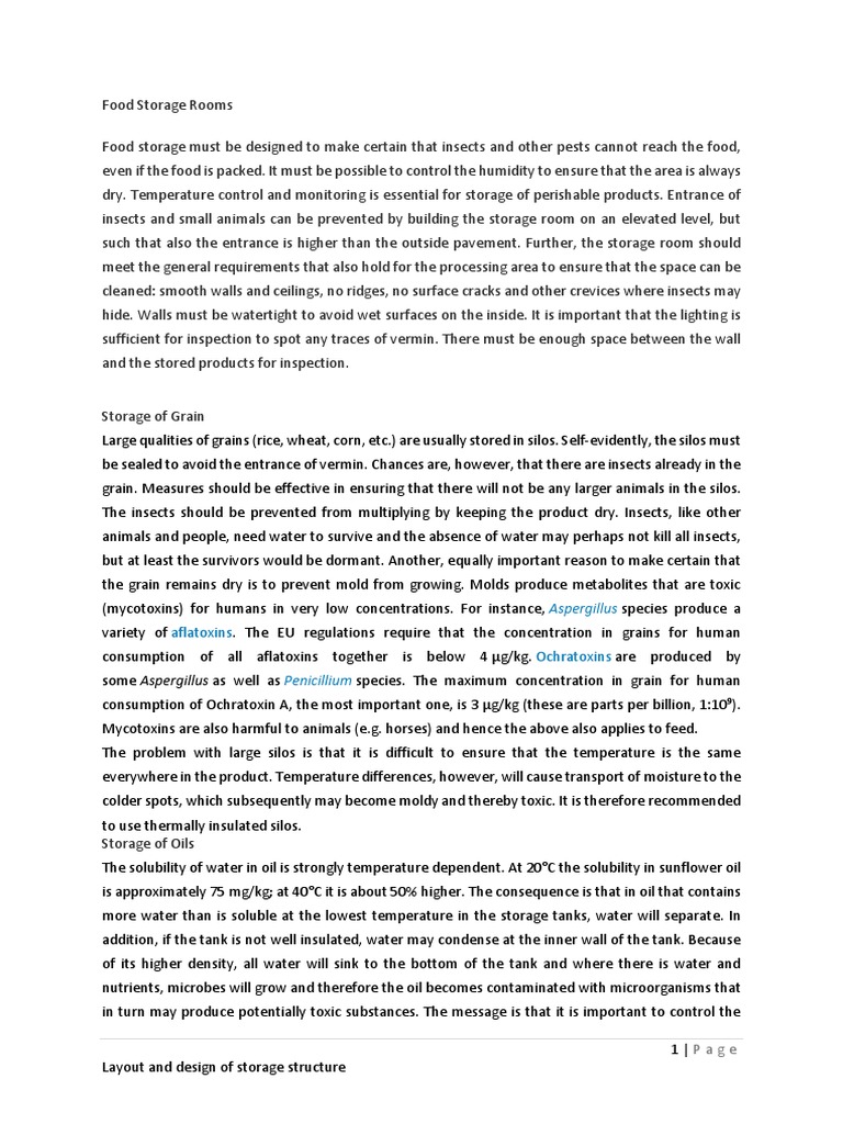Layout and Design of Storage Structures | PDF | Mycotoxin | Food Storage