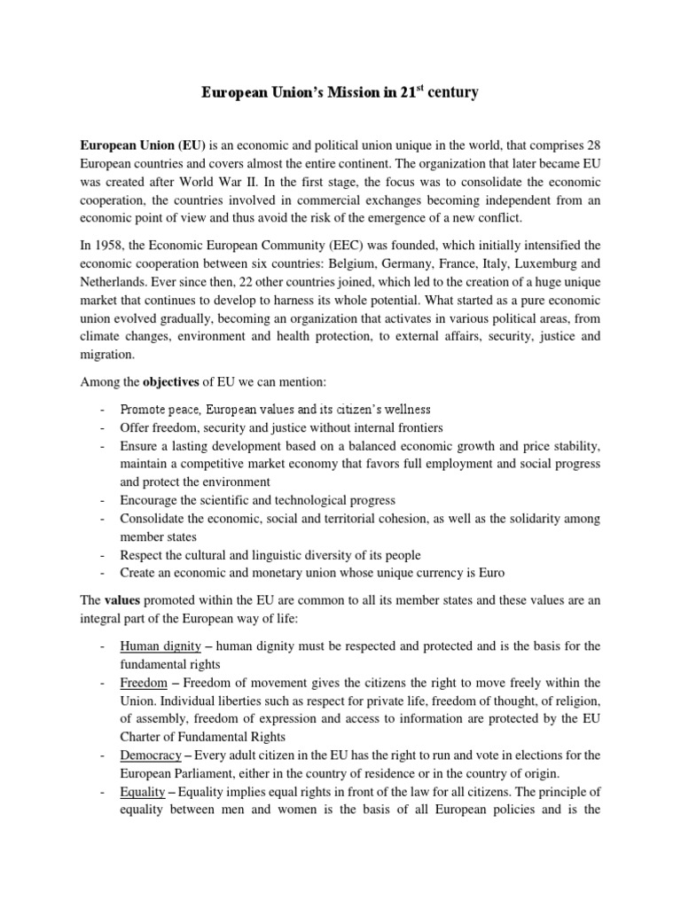 EU's Role and Impact in the 21st Century | PDF | European Union ...