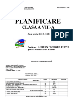 Planificare Cls A Viiia Anuala Si Calendaristica