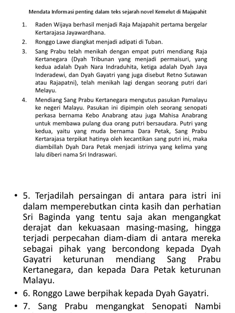 Mendata Informasi Penting Dalam Teks Sejarah Novel Kemelut Pdf