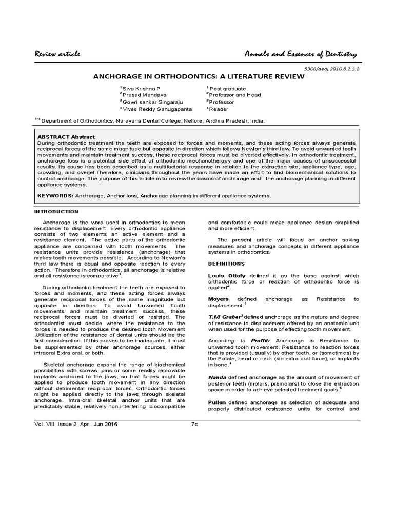 Reciprocal anchorage example picture
