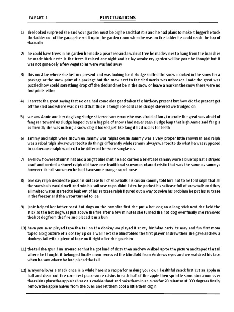 Punctuation Exercises with Answers | PDF | Nature