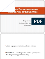 Aims and Foundations of Philosophy of Education