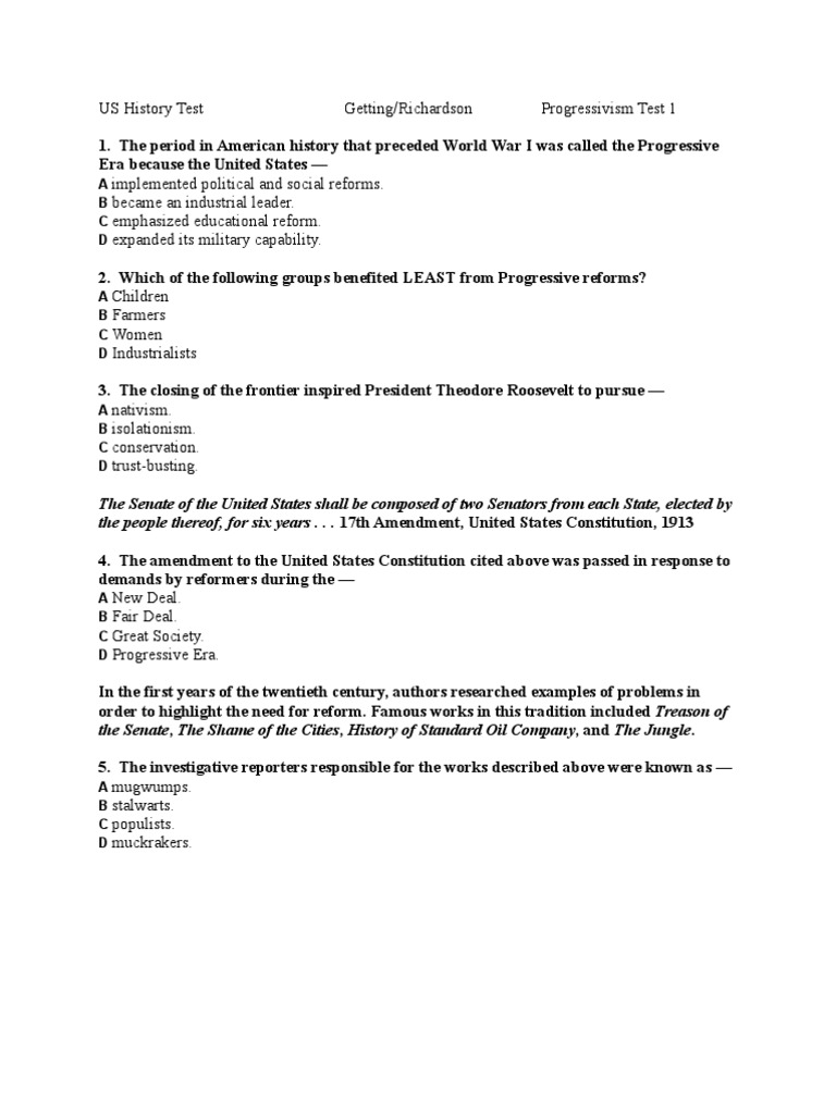 Chapter 11 Progressivism | PDF | Progressivism In The United States ...