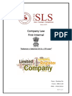Company Law - Salomon V Salomon & Co. LTD Case