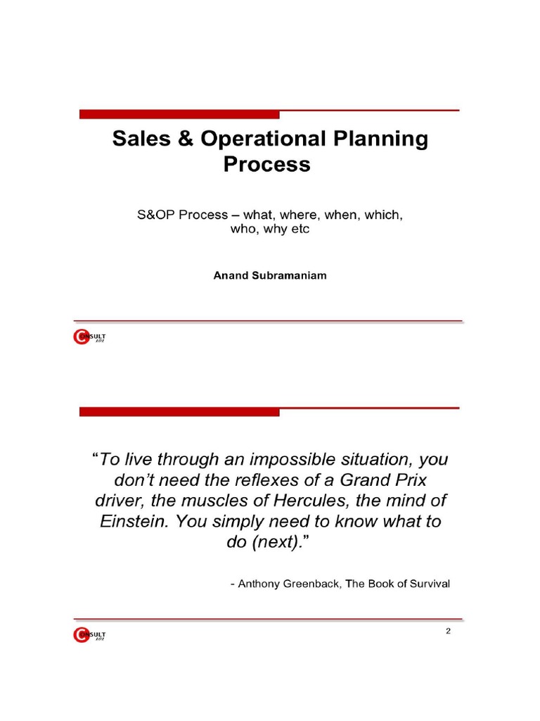 S&OP Process | PDF