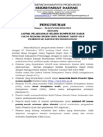 Pengumuman Jadwal Dan Pembagian Sesi Kab Probolinggo 2019 PDF
