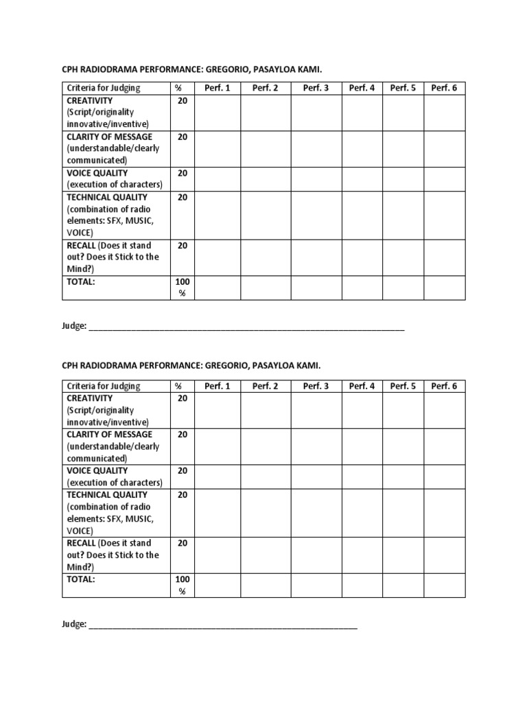 Criteria For Judging Radiodrama PDF