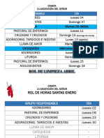 Rol de Limpieza Octubre 