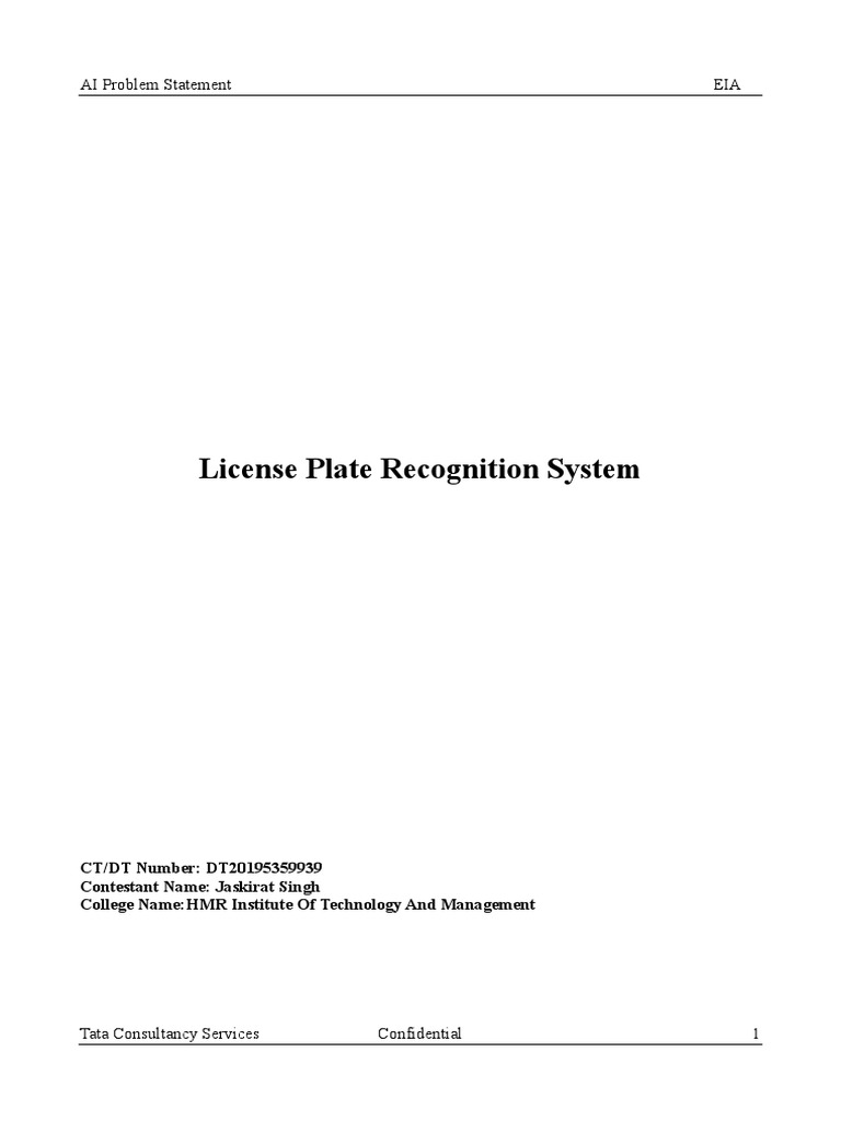 License Plate Recognition | PDF | Artificial Intelligence