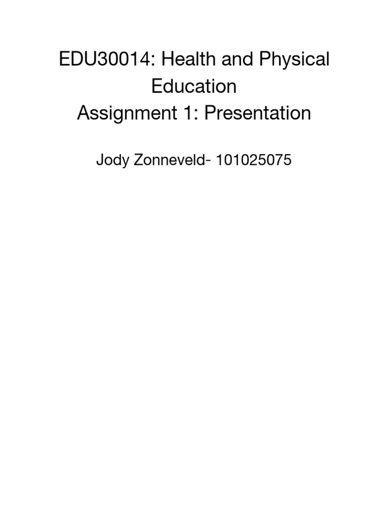 Health and PE Assignment Overview | PDF | Self-Improvement