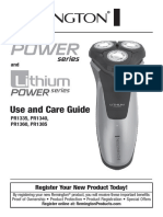 PR1340 Lithium Power Series Rotary Shaver Manual