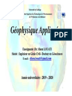 Geophysique Appliquée Master de Recherche CHAPITRES 1 ET 2