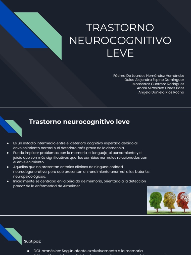 Trastorno Neurocognitivo Leve: Diagnóstico y Tratamiento | PDF