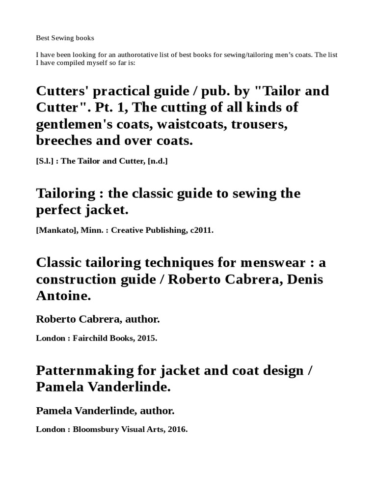 Tailoring Books PDF PDF