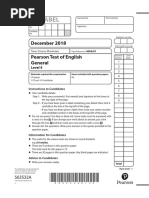 Pearson English Test Level 1 Practice | PDF