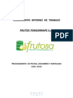 Reglamento Interno Del Trabajo - Frutosa