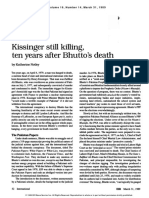 Kissinger Still Killing Ten Years After Bhutto's Death