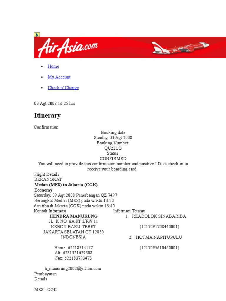 Tiket AirAsia | PDF