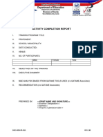 HRD - Training Completion Report Template