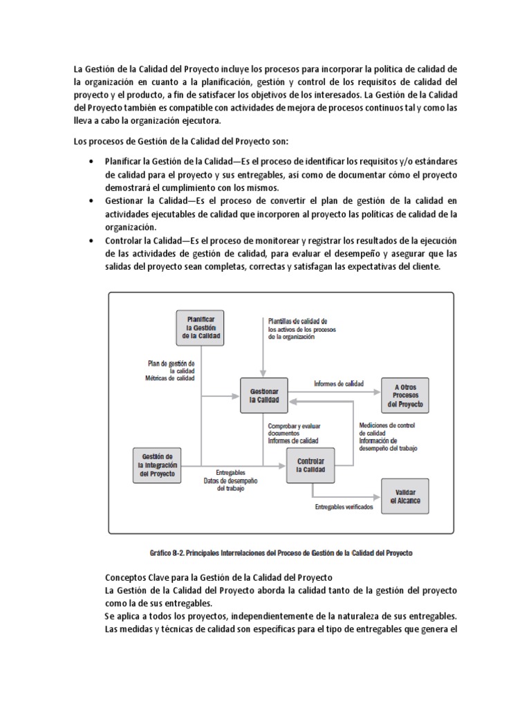 Gestión de la Calidad en Proyectos | PDF | Gestión de la calidad ...