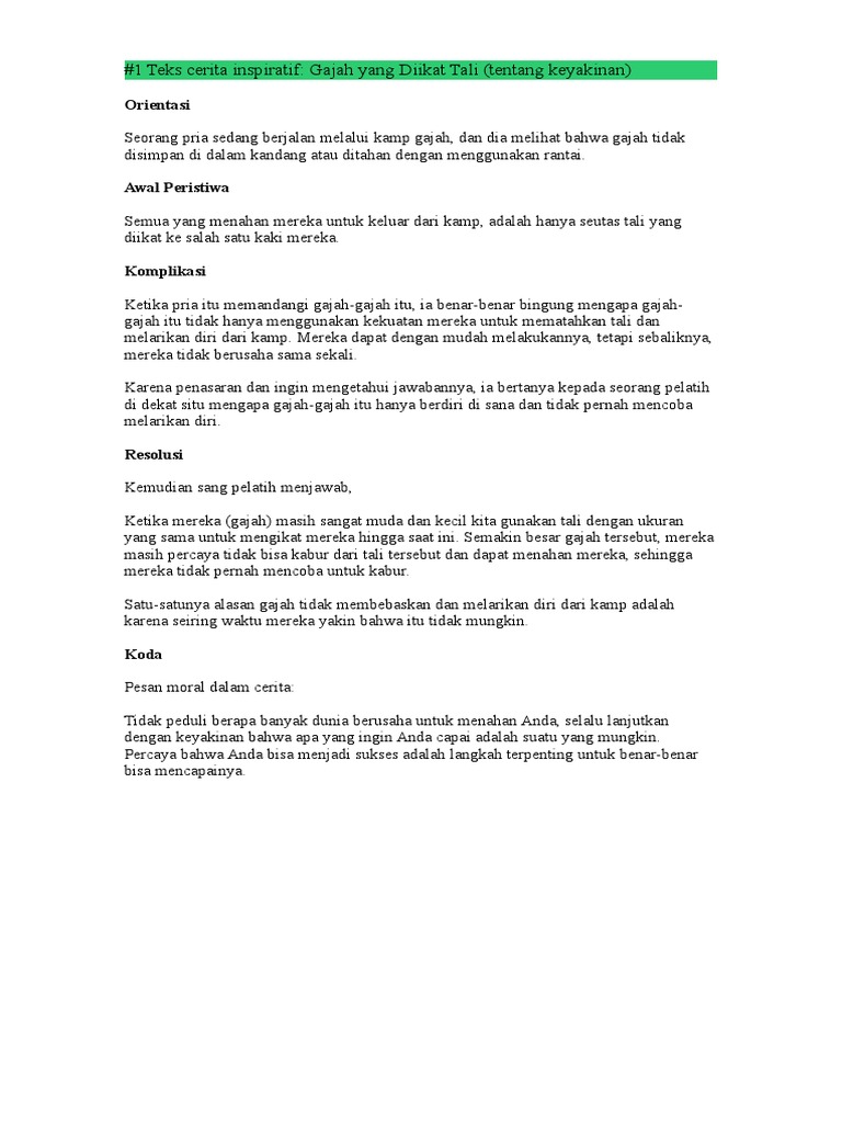 1 Teks Cerita Inspiratif