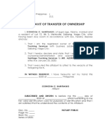 Affidavit of Transfer of Ownership