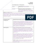 Formal Observation 3 Writing