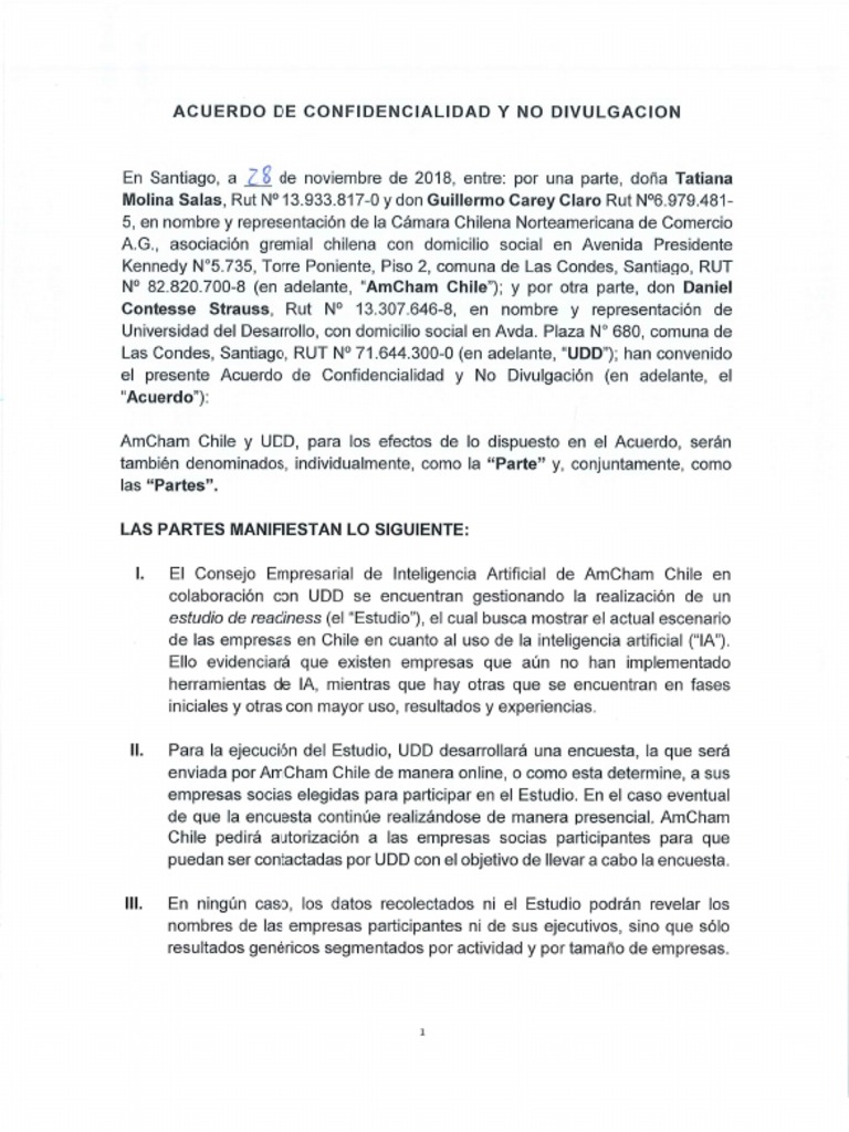 Acuerdo de Confidencialidad y No Divulgación PDF PDF