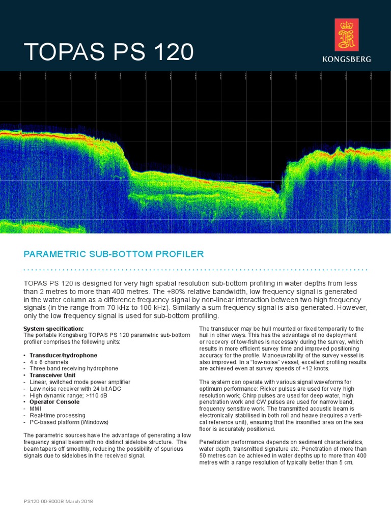 TOPAS PS 120 Data Sheet | PDF | Sonar | Telecommunications Engineering