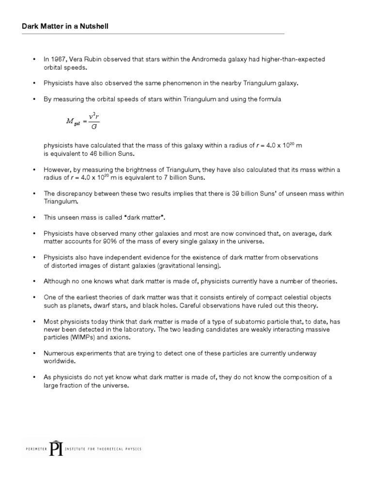 Understanding Dark Matter in Galaxies | PDF