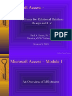 Microsoft Access - : A Primer For Relational Database Design and Use