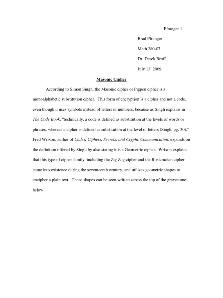 Masonic Cipher: History and Usage | PDF | Cipher | Cryptography