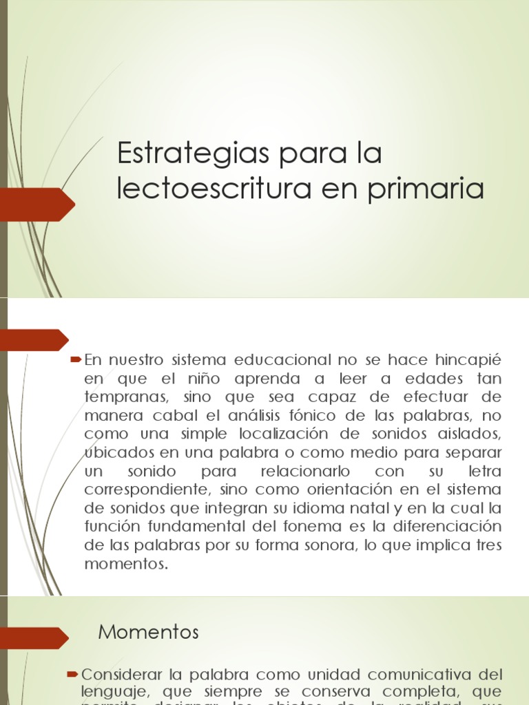 Estrategias de Lectoescritura en Primaria | PDF | Escritura | Palabra