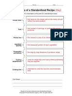 Components of A Standardized Recipe Key PDF