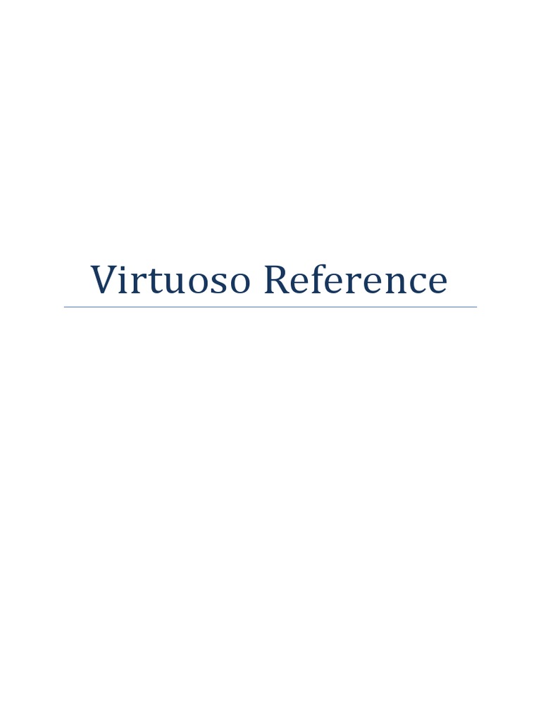 Virtuoso User Guide and Reference | PDF | Library (Computing ...