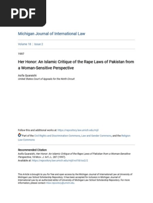 Her Honor An Islamic Critique Of The Rape Laws Of Pakistan From Pdf Adultery Virtue