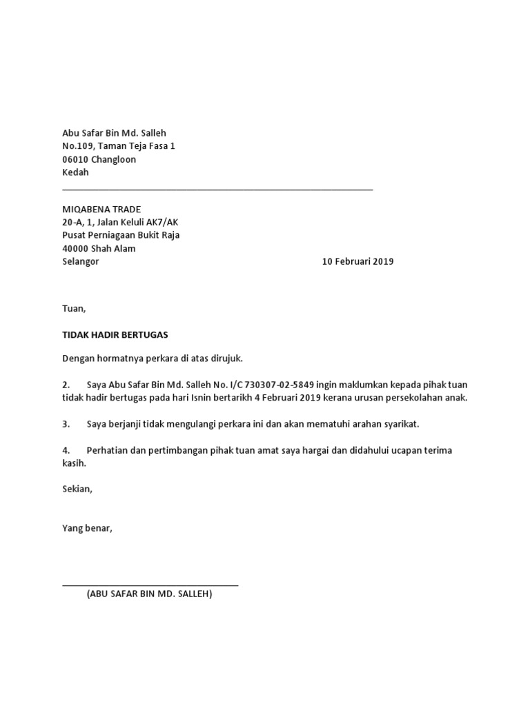 Surat Unjuk Sebab Pdf