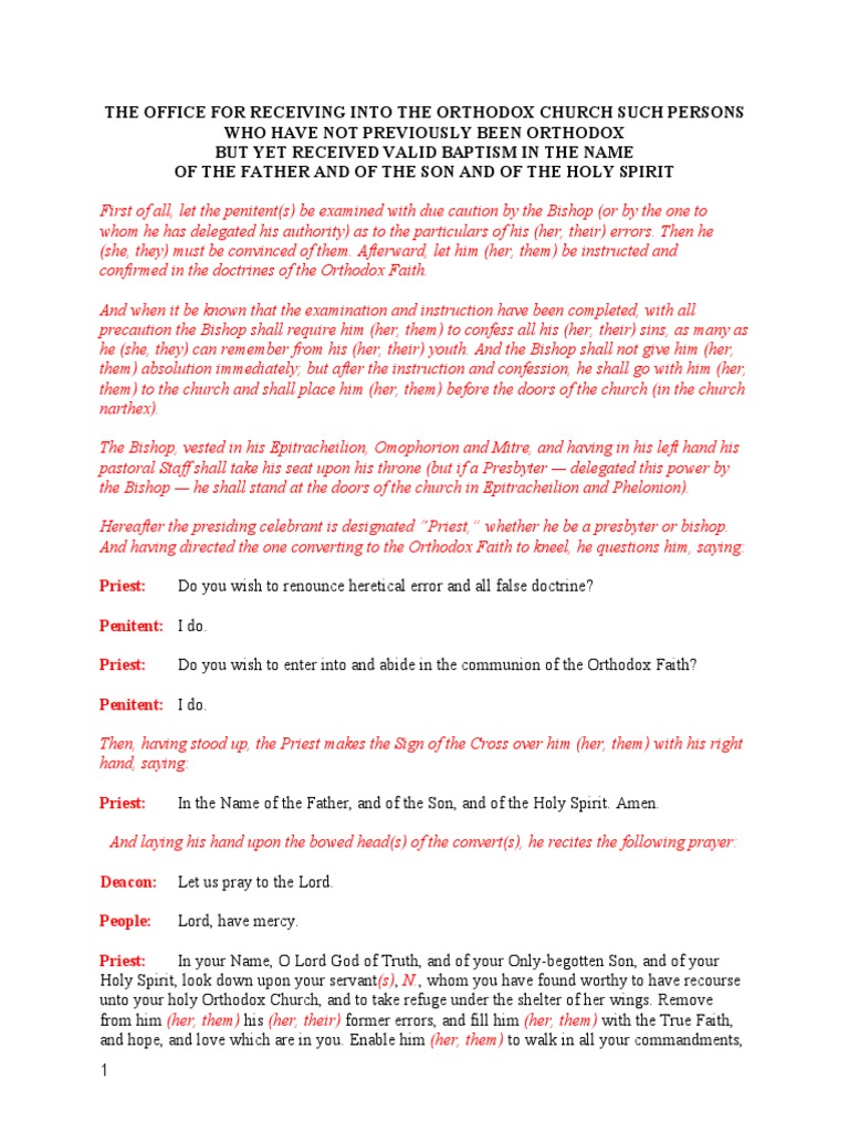 Orthodox Church Conversion Process | PDF | Confession (Religion ...