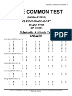 Phase Test 6 Answer Key For Batch Sankalp721o